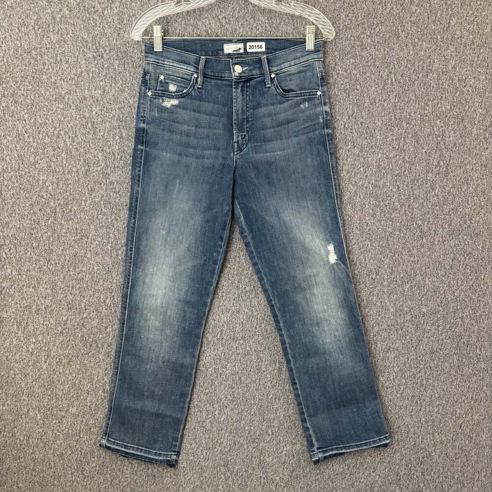 Mother Jeans Women's Size 28 Distressed High Waisted Rascal Crop Jeans